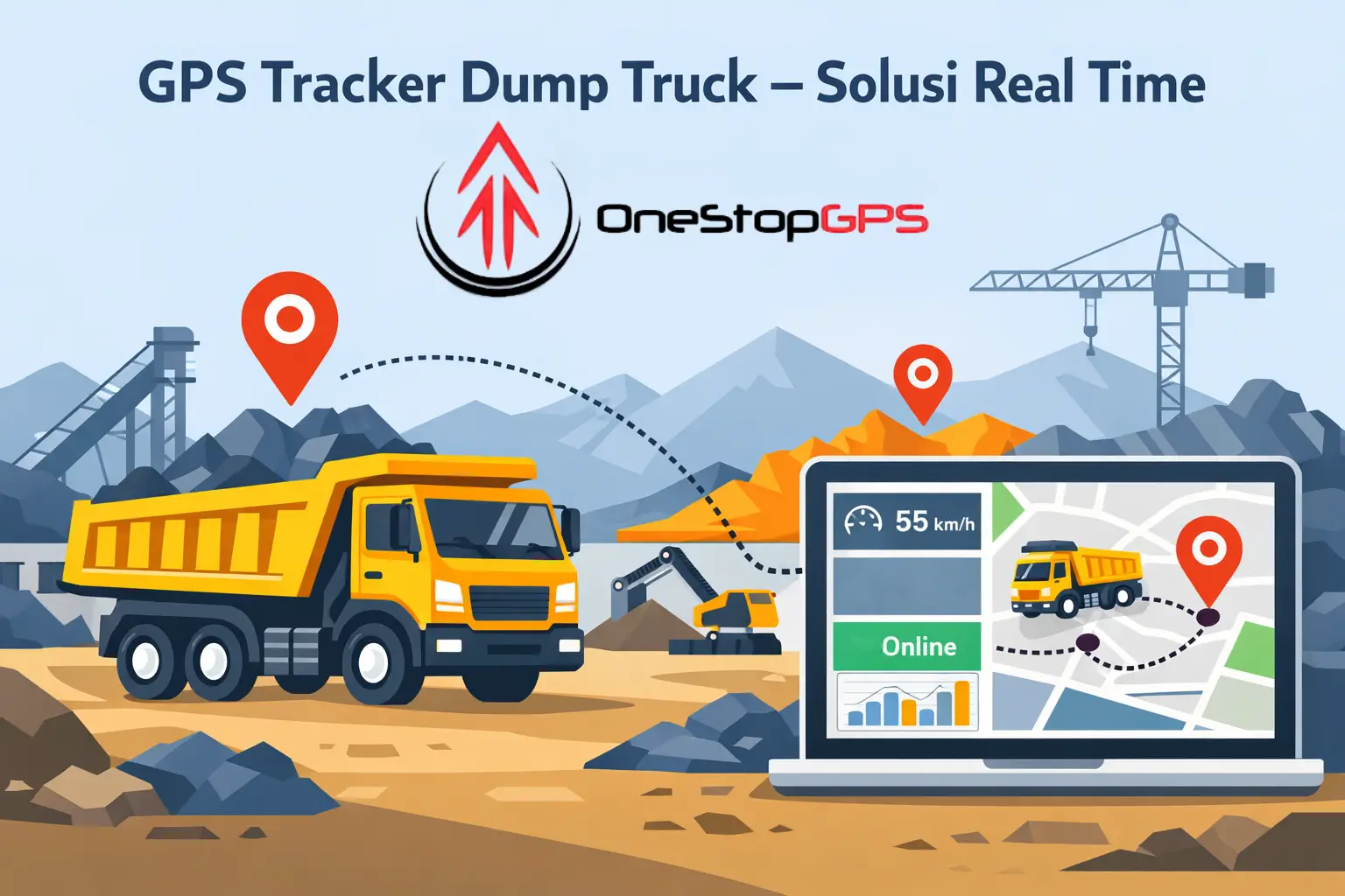 gps tracker dump truck untuk monitoring proyek dan tambang real-time