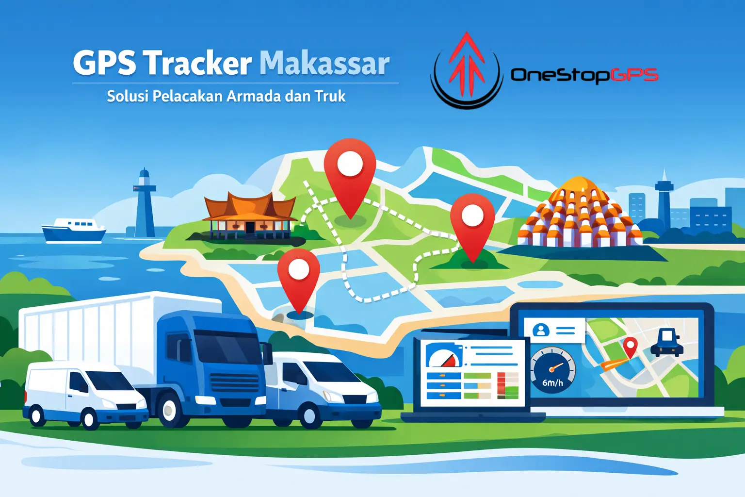 gps tracker makassar untuk pelacakan armada dan truk bisnis