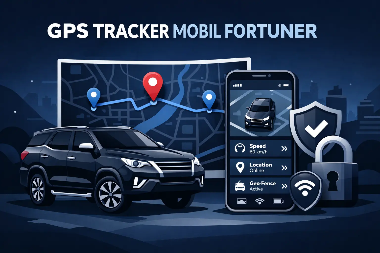 GPS Tracker Mobil Fortuner – Pelacakan Premium Anti Maling