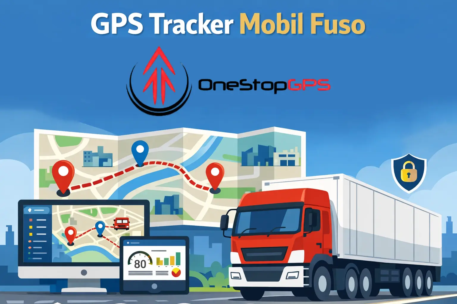 gps tracker mobil fuso untuk pelacakan truk logistik skala besar
