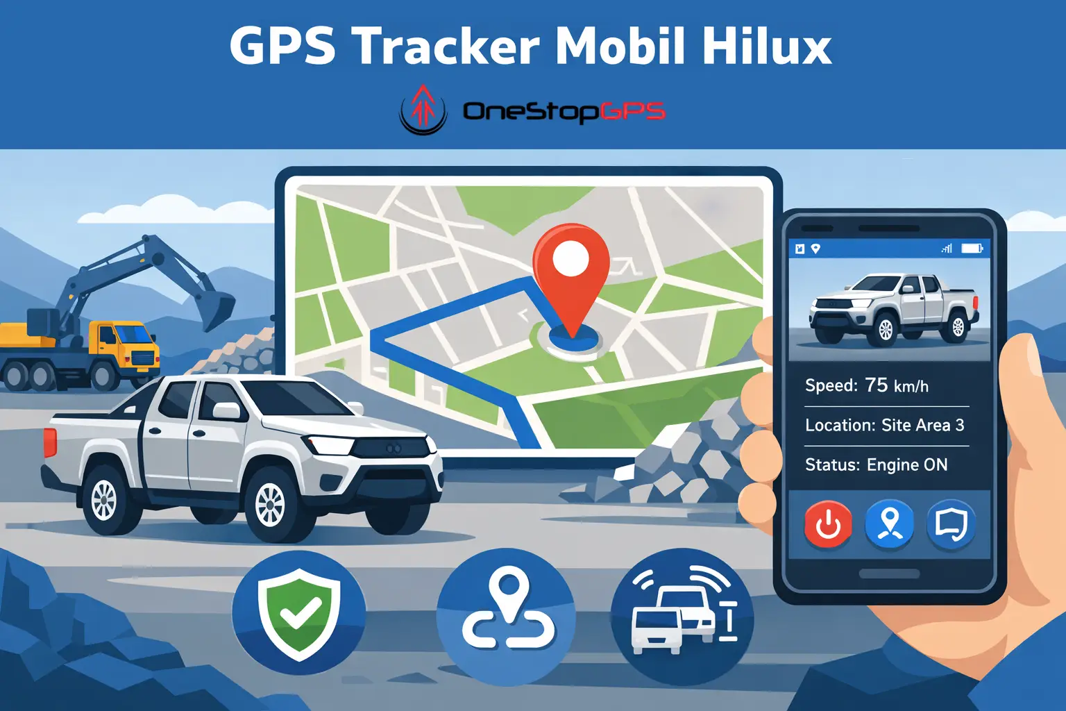 gps tracker mobil hilux untuk pelacakan armada niaga real time