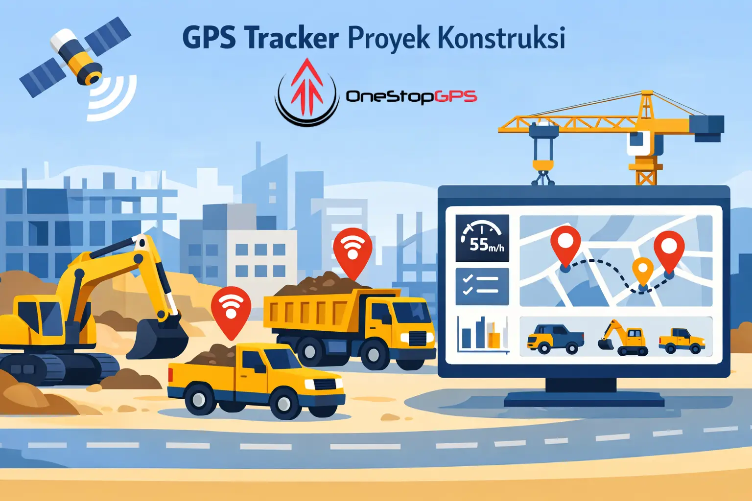 gps tracker proyek konstruksi untuk pantau alat dan kendaraan real-time