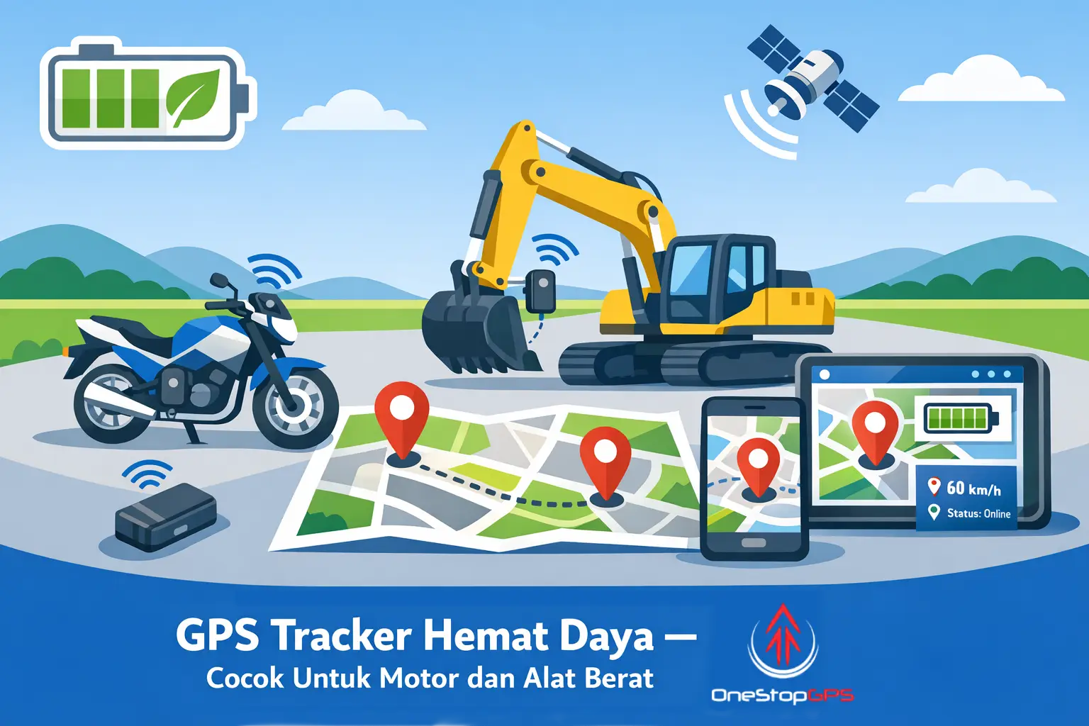 GPS Tracker Hemat Daya – Cocok Untuk Motor dan Alat Berat